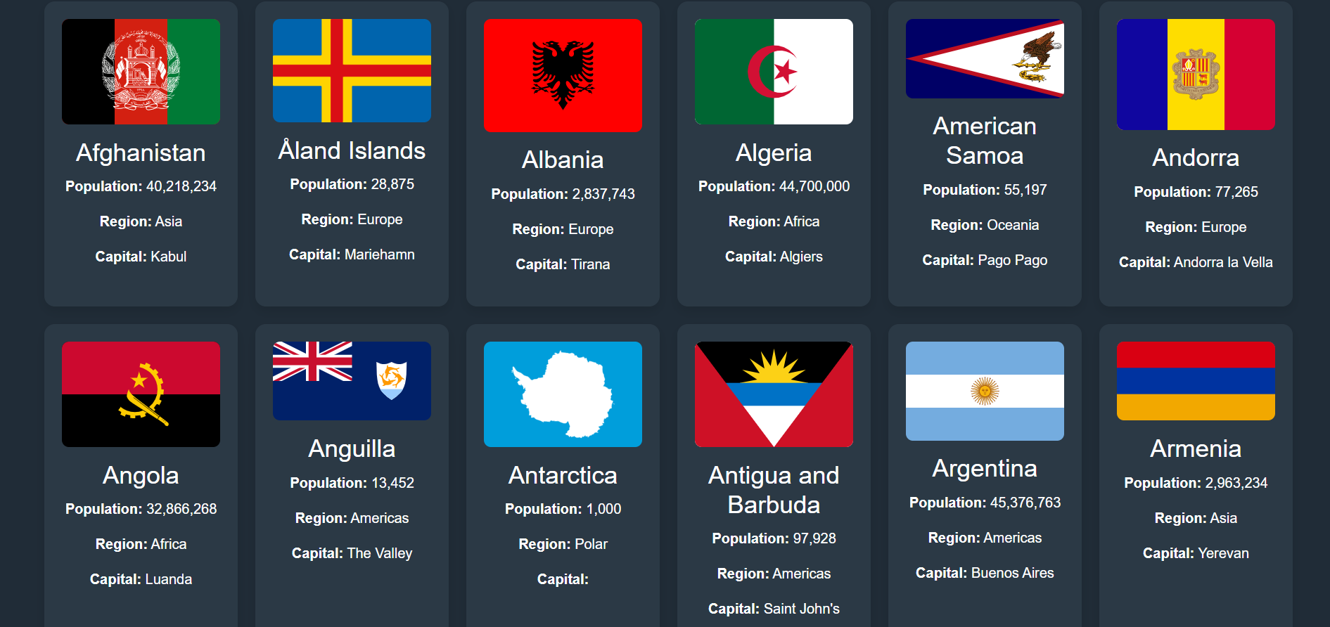 Country Explorer – Global Info Website